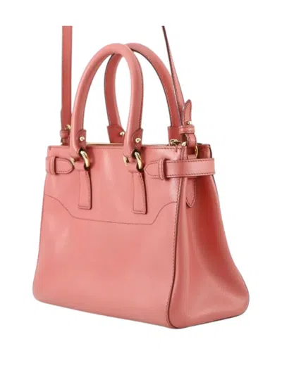 Pre-owned Ferragamo 2010-2025 Small Leather Gancini Beky Satchel In Pink