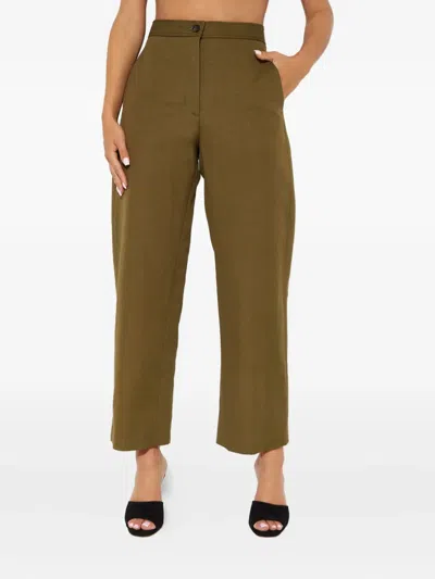 Fay Cropped Trousers In Green