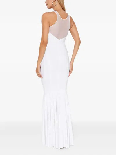 Norma Kamali Mesh-detail Maxi Dress In White