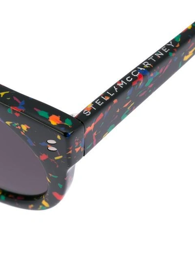 Shop Stella Mccartney Paint Splatted Round Sunglasses