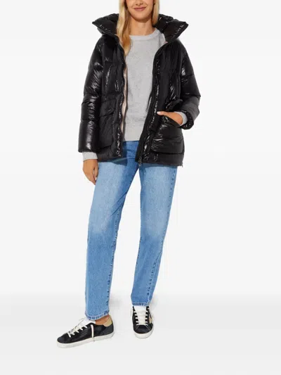 Hetregò Imogen Hooded Quilted Puffer Jacket In Black