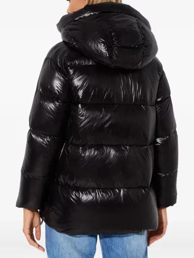 Hetregò Imogen Hooded Quilted Puffer Jacket In Black