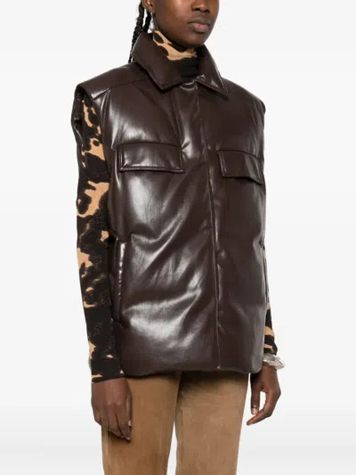 Nanushka Padded Pocket Gillet In Brown
