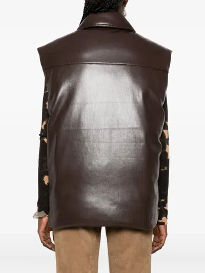 Nanushka Padded Pocket Gillet In Brown