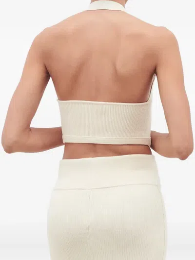 Wardrobe.nyc Ribbed Halterneck Top In Neutral