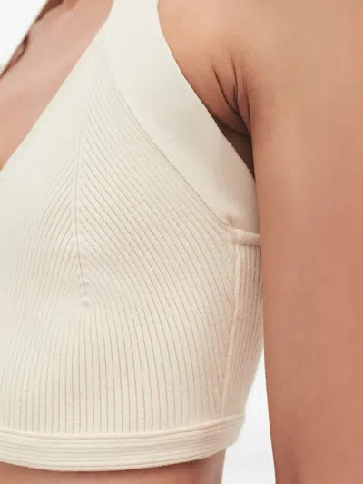 Wardrobe.nyc Ribbed Halterneck Top In Neutral
