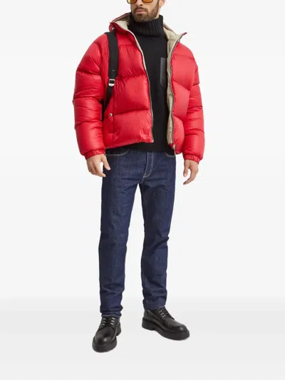 Khrisjoy Hooded Zip Puffer Jacket In Red