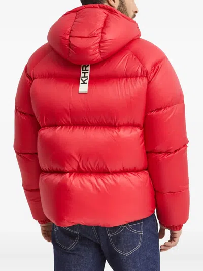 Khrisjoy Hooded Zip Puffer Jacket In Red