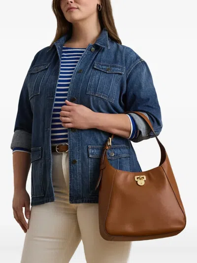 Ralph Lauren Large Tanner Shoulder Bag In Brown