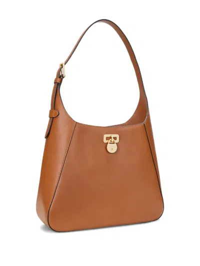Ralph Lauren Large Tanner Shoulder Bag In Brown