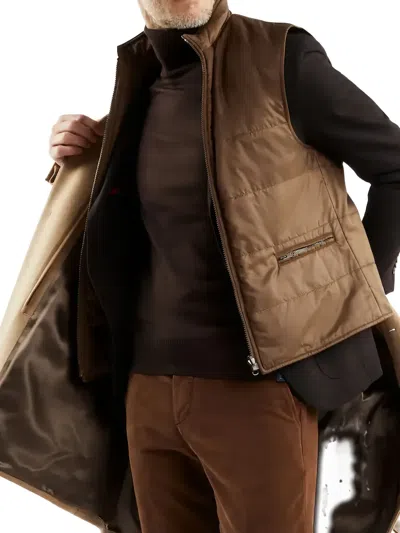 Fay Button-fastening Coat In Neutral