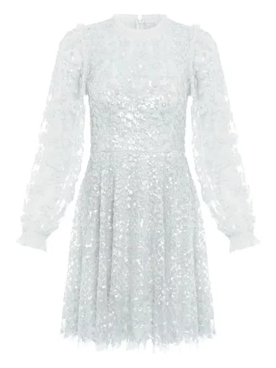 Needle & Thread Seren Sequin-embellished Floral Dress In Blue