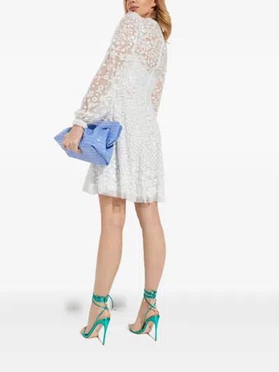 Needle & Thread Seren Sequin-embellished Floral Dress In Blue