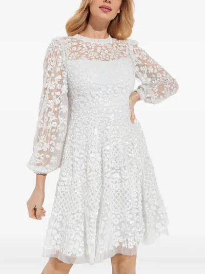 Needle & Thread Seren Sequin-embellished Floral Dress In Blue