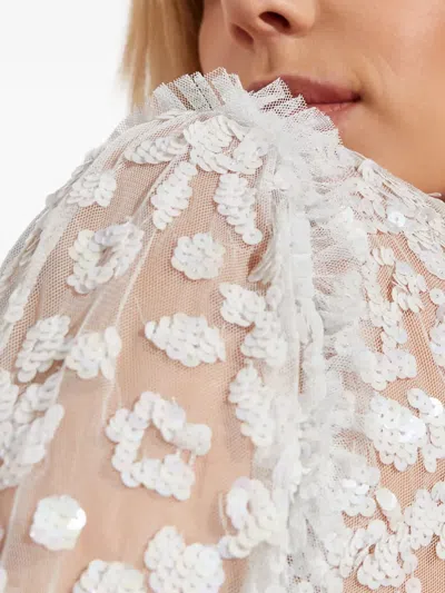 Needle & Thread Seren Sequin-embellished Floral Dress In Blue