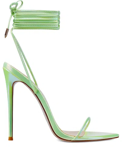 Femme La 120mm Luce Minimale Tie-ankle Sandals In Green