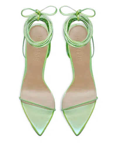 Femme La 120mm Luce Minimale Tie-ankle Sandals In Green