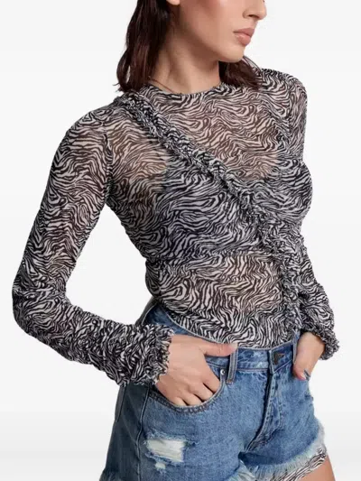 One Teaspoon Zebra-pattern Blouse In Animal Print