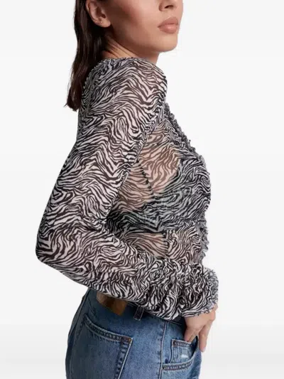 One Teaspoon Zebra-pattern Blouse In Animal Print