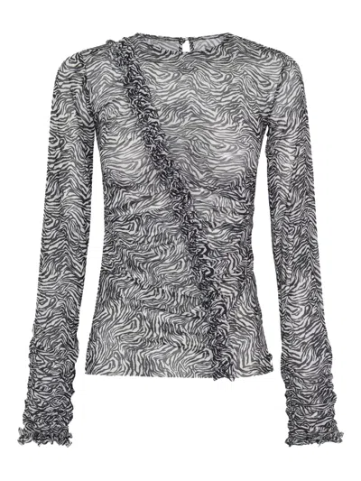 One Teaspoon Zebra-pattern Blouse In Animal Print