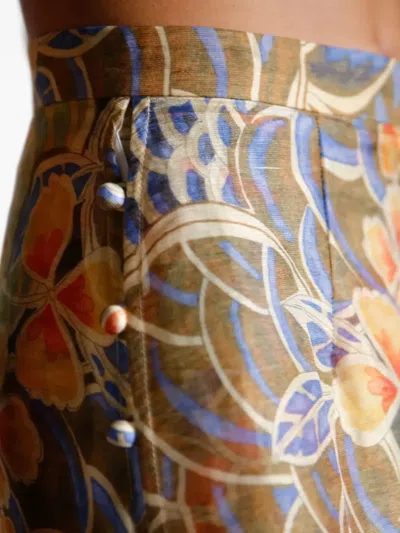 Ixiah Casablanca Floral-print Midi Skirt In Multi