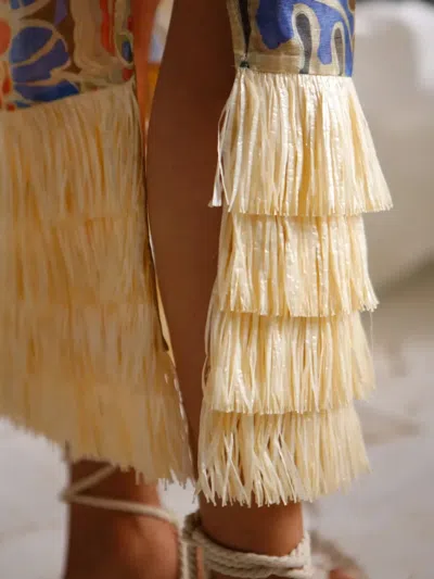 Ixiah Casablanca Floral-print Midi Skirt In Multi