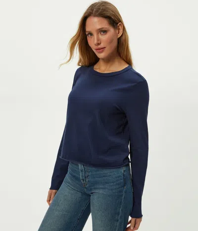 Michael Stars Aiko Crewneck Long Sleeve Tee In Black