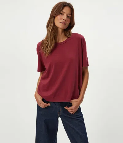 Michael Stars Nina Crewneck Tee In Burgundy