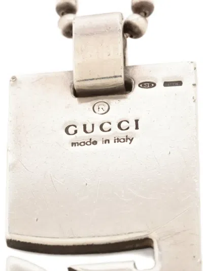 Pre-owned Gucci 1990s Capricorn-pendant Necklace In Silver