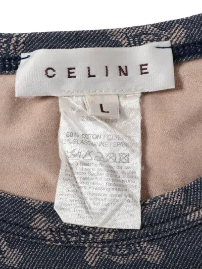 Pre-owned Celine 1990-2000s Macadam-pattern T-shirt In Blue