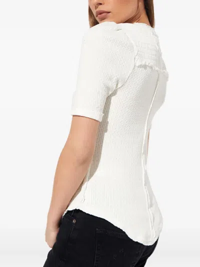 Free People Ruffled Short-sleeve T-shirt In Neutral