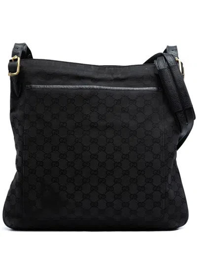 Pre-owned Gucci 2000-2015 Gg Canvas Crossbody Bag In Black