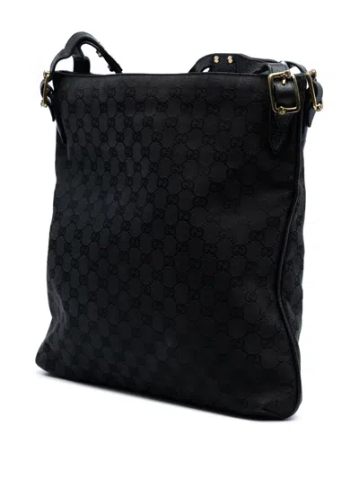 Pre-owned Gucci 2000-2015 Gg Canvas Crossbody Bag In Black