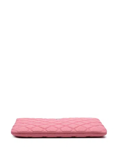 Pre-owned Chanel 2012-2013 Small Quilted Caviar O Case Clutch Bag In Pink