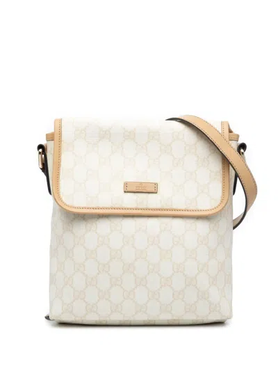 Pre-owned Gucci 2000-2015 Gg Supreme Crossbody Bag In White