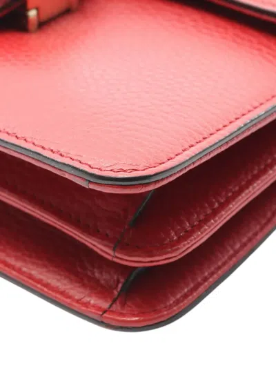 Pre-owned Gucci 2016-2025 Small Dollar Calfskin Interlocking G Crossbody Shoulder Bag In Red