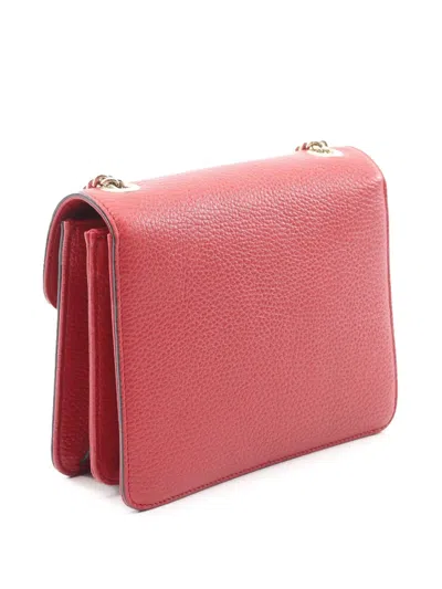 Pre-owned Gucci 2016-2025 Small Dollar Calfskin Interlocking G Crossbody Shoulder Bag In Red