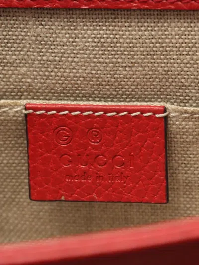 Pre-owned Gucci 2016-2025 Small Dollar Calfskin Interlocking G Crossbody Shoulder Bag In Red