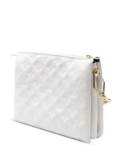 Pre-owned Louis Vuitton 2021 Monogram Embossed Puffy Lambskin Coussin Pm Satchel In Brown