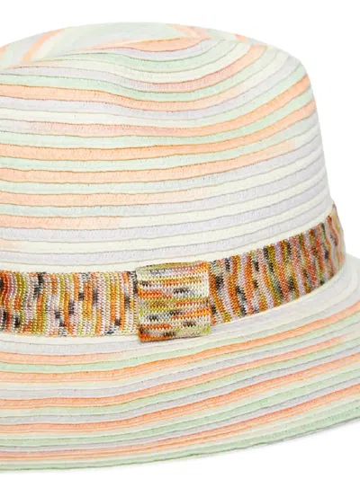 Missoni Striped Trimmed Hat In Brown