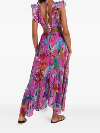 Patbo Zamia Ruffled Floral Maxi Dress In Pink