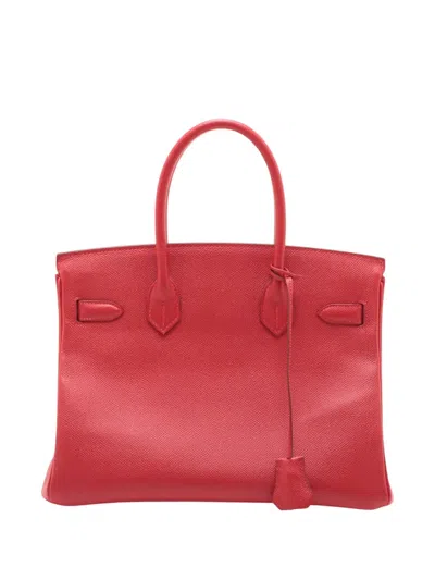 Pre-owned Hermes 2016 Epsom Birkin Retourne 30 Handbag In Red