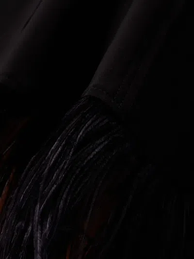 Norma Kamali Feather-trim Skirt In Black