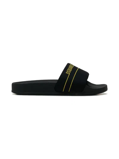 Dsquared2 Logo-strap Flip Flops In Black