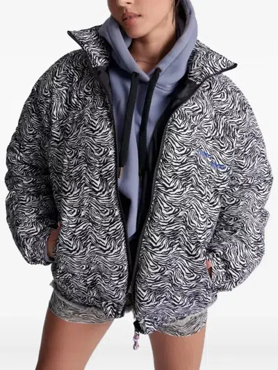 One Teaspoon Pattern High-neck Puffer Jacket In Black