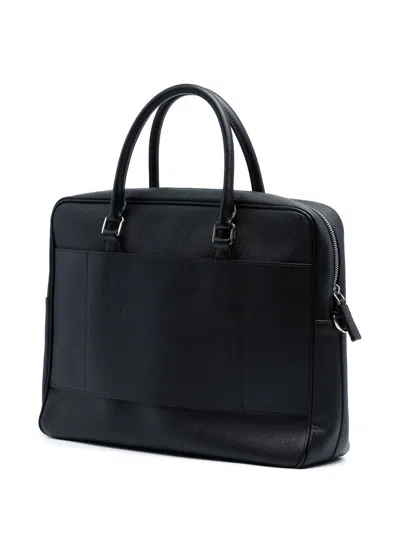 Pre-owned Prada 2013-2025 Saffiano Briefcase Business Bag In Black