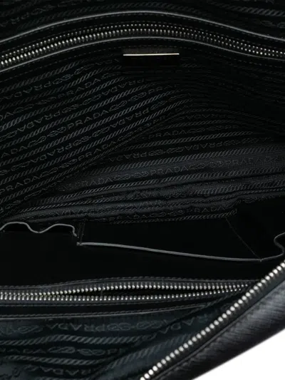 Pre-owned Prada 2013-2025 Saffiano Briefcase Business Bag In Black