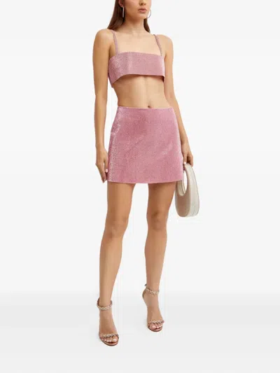 Nué Camille Crystal-embellished Mini Skirt In Pink