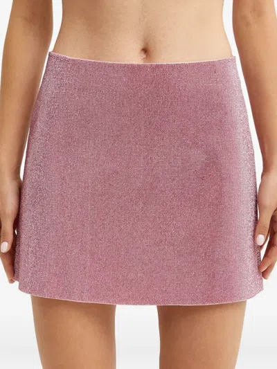 Nué Camille Crystal-embellished Mini Skirt In Pink