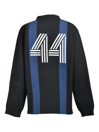 Breath Uniform Polo-collar Sweater In Black